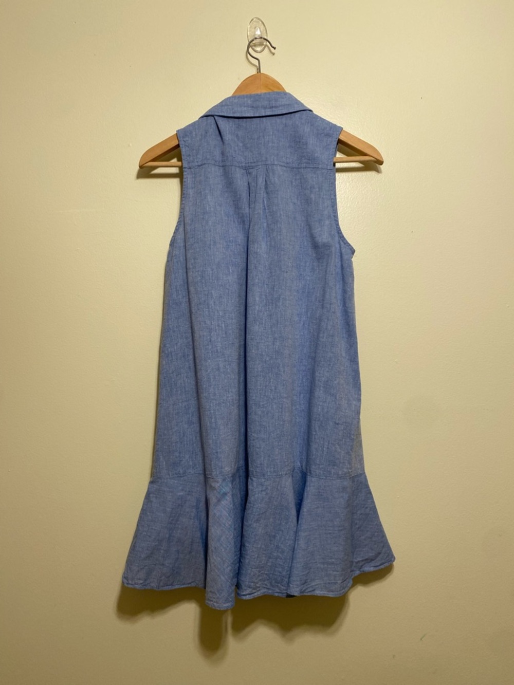Tuckernuck Light Blue cotton linen mini dress with pockets. Size S - Picture 2 of 8